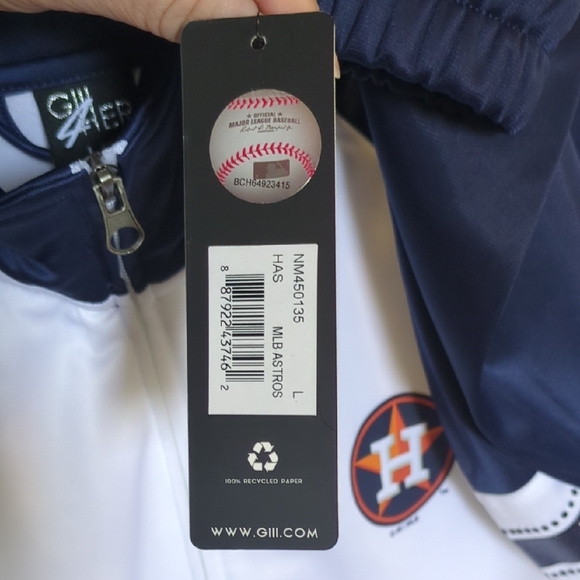 Women's Navy and White Varsity Jacket - Picture 6 of 7